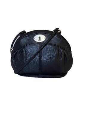 Fossil Marlow Mini Black Leather Pouch Purse Crossbody